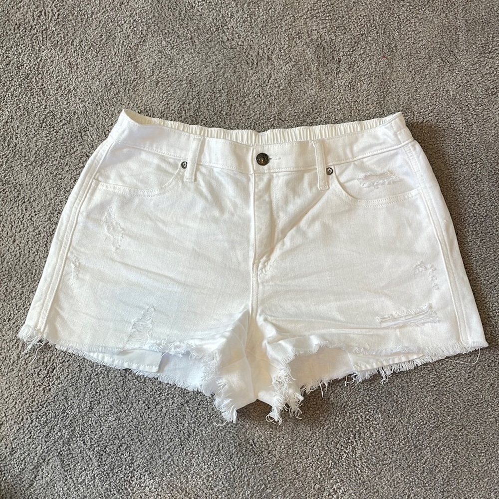 Aerie white frayed shorts